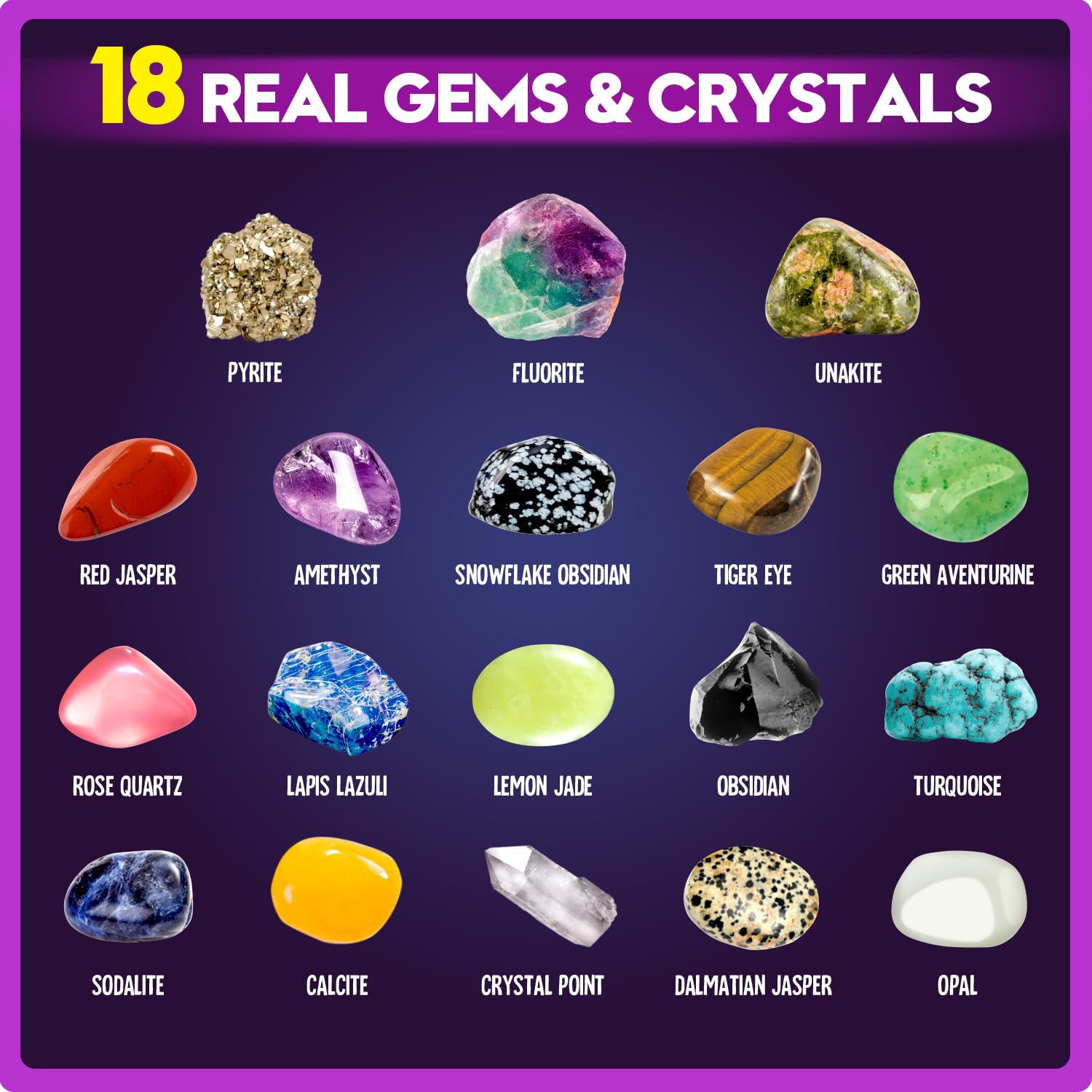 XX Jumbo Gems Dig Kit Toys -18 Real Gemstones : Buy Online at Best